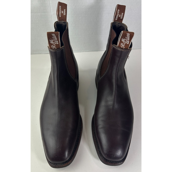 *Flawed R.M. Williams Craftsman Boots Men’s 9.5 F Brown Leather Chelsea Pull-On - Picture 15 of 16